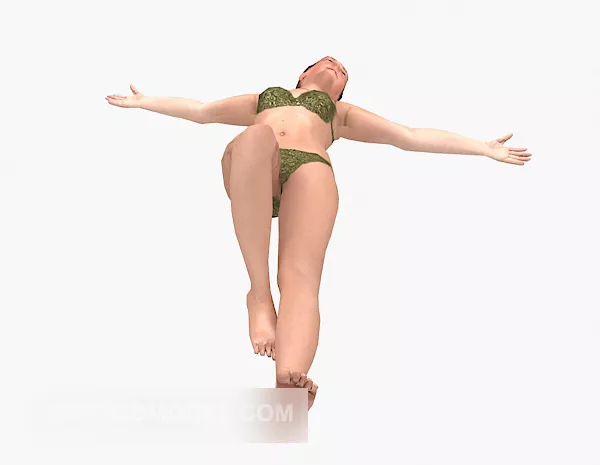 Girls Character With Ogg Boots Fashion 3d model