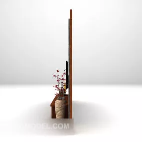 Tv Wall With Cabinet 3d model