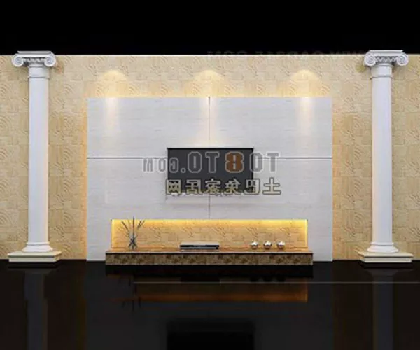 Tv Background In Apartment 3d model Tv Background In Apartment 3d model