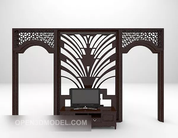 Luxury Tv Background Wall 3d model Luxury Tv Background Wall 3d model