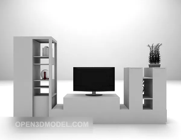 Simple Wood Shelf Wall Mount 3d model