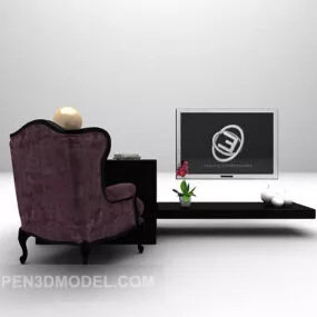 Tv Cabinet Sofa Combination 3d model