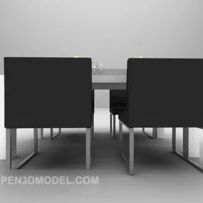 Grey Table And Chair Modern Furniture 3d model