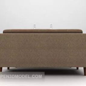 Brown Fabric Table And Chair 3d model