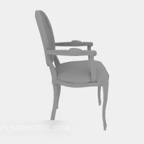 Table Chair Antique Wooden 3d model
