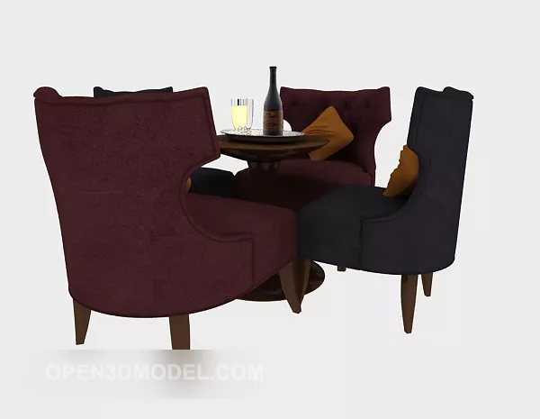 Tea Table Chair Sets 3d model Tea Table Chair Sets 3d model