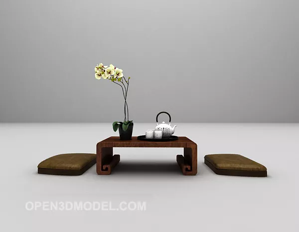 Japanese Tea Table Set 3d model Japanese Tea Table Set 3d model
