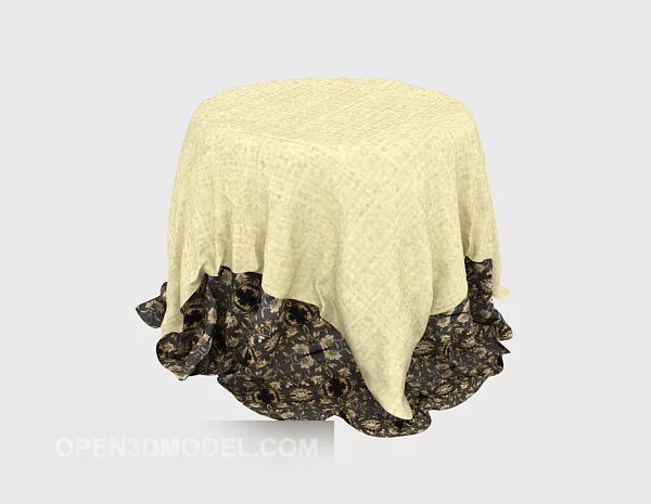 Tea Table With Cloth Covered 3d model Tea Table With Cloth Covered 3d model