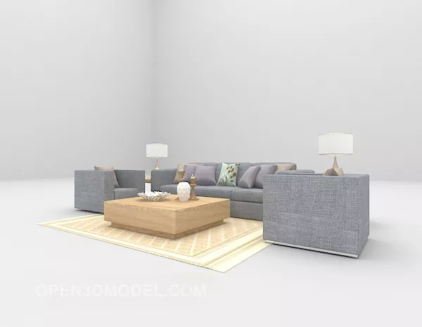 The Sofa Gray Line 3d model The Sofa Gray Line 3d model
