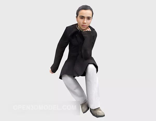 Thinking Man Character 3d model Thinking Man Character 3d model