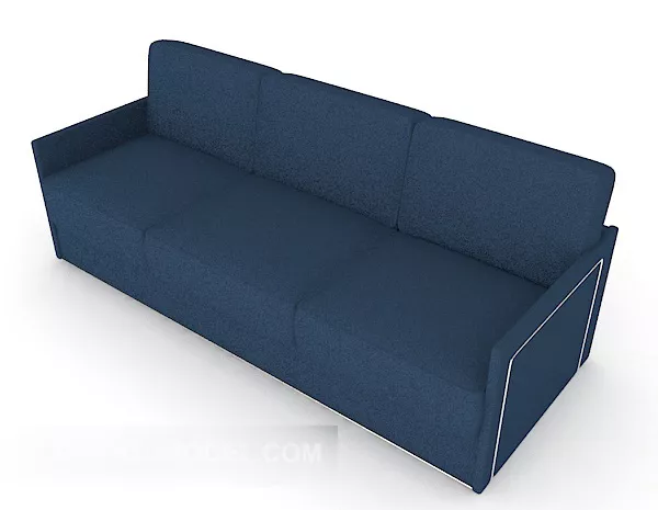 Three-person Blue Sofa 3d model Three-person Blue Sofa 3d model