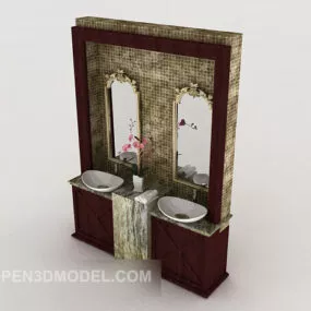 Toilet Bathroom Mirror 3d model