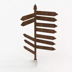 Tourist Site Sign Wooden 3d model