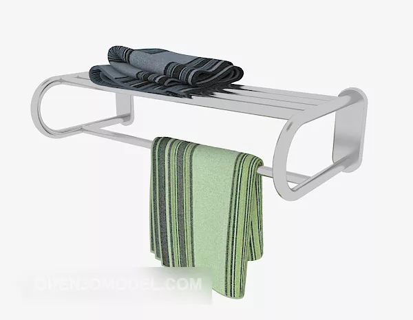 Towels And Round Holder Ring 3d model