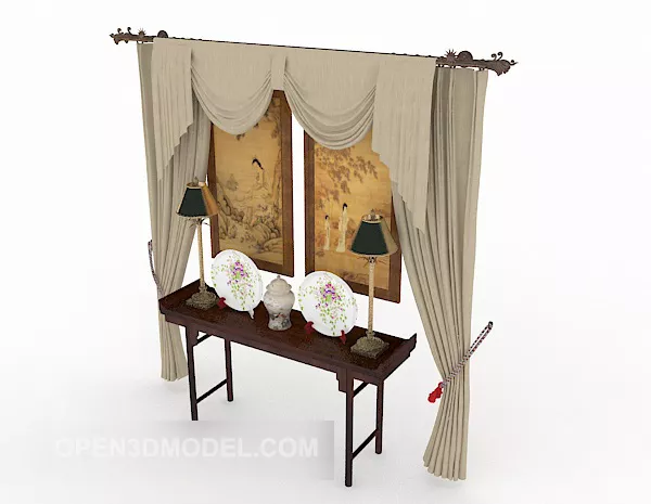 Bar Interior With Reception And A Girl 3d model