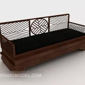 Traditional Chinese Double Sofa Furniture 3d model