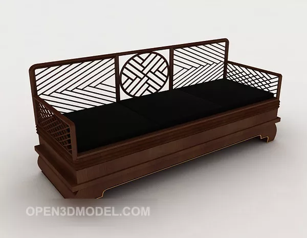 Traditional Chinese Double Sofa Furniture 3d model Traditional Chinese Double Sofa Furniture 3d model