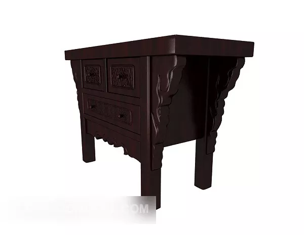 Traditional Chinese Side Table Wooden 3d model Traditional Chinese Side Table Wooden 3d model