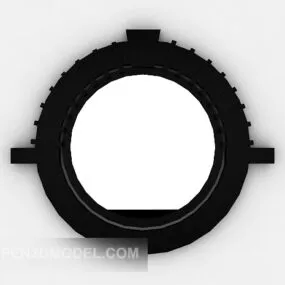 Traditional European Round Mirror 3d model