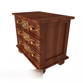 Traditional European Wood Cabinet 3d model