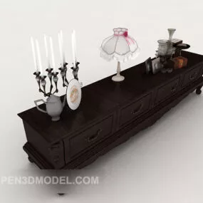 Traditional European Style Side Cabinet 3d model