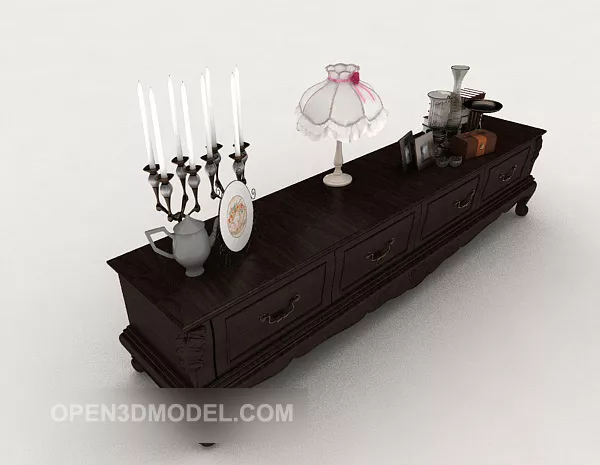 Traditional European Style Side Cabinet 3d model Traditional European Style Side Cabinet 3d model