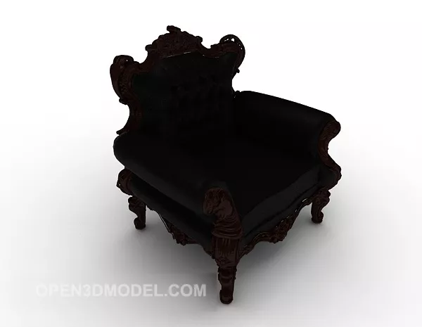 Traditional European Style Single Sofa 3d model Traditional European Style Single Sofa 3d model