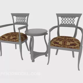 Traditional European Table Chair 3d model