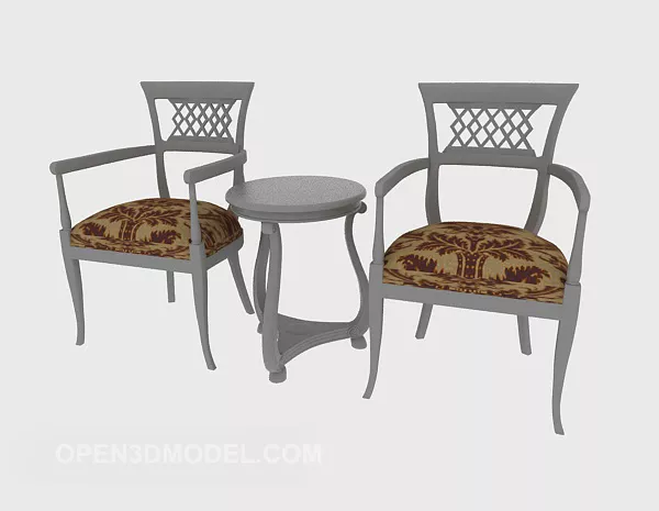 Traditional European Table Chair 3d model Traditional European Table Chair 3d model