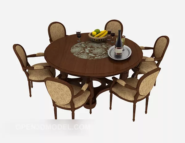 Traditional Elegant Dining Table Chair 3d model Traditional Elegant Dining Table Chair 3d model