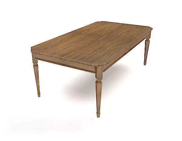 Traditional Wooden Minimalist Dining Table 3d model Traditional Wooden Minimalist Dining Table 3d model