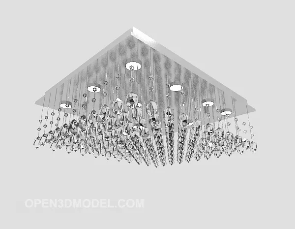 Transparent Crystal Chandelier 3d model Transparent Crystal Chandelier 3d model