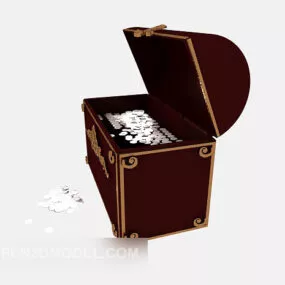 Vintage Treasure Chest Leather 3d model