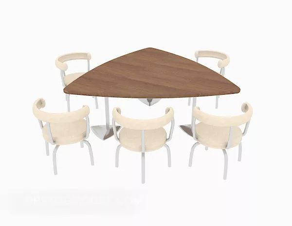 Triangular Conference Table With Chair 3d model Triangular Conference Table With Chair 3d model