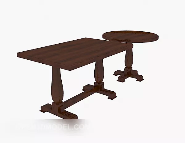 Two American Vintage Table 3d model Two American Vintage Table 3d model