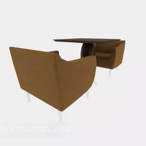 Two Casual Table Chair Set 3d model