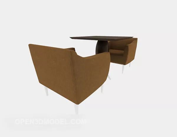 Two Casual Table Chair Set 3d model Two Casual Table Chair Set 3d model