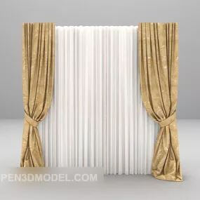 Two-color Matching Curtain Furniture 3d model