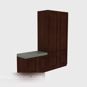 Two-door Wardrobe Shoe Cabinet 3d model