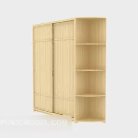 Two Doors With Partition Wardrobe 3d model