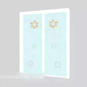 Two-fan Sliding Door 3d model