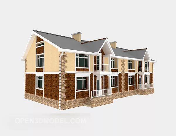 Victorian House Architecture 3d model