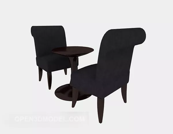 Two Tea Table Chairs 3d model Two Tea Table Chairs 3d model