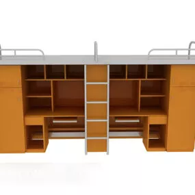 University Student Bunk Bed 3d model