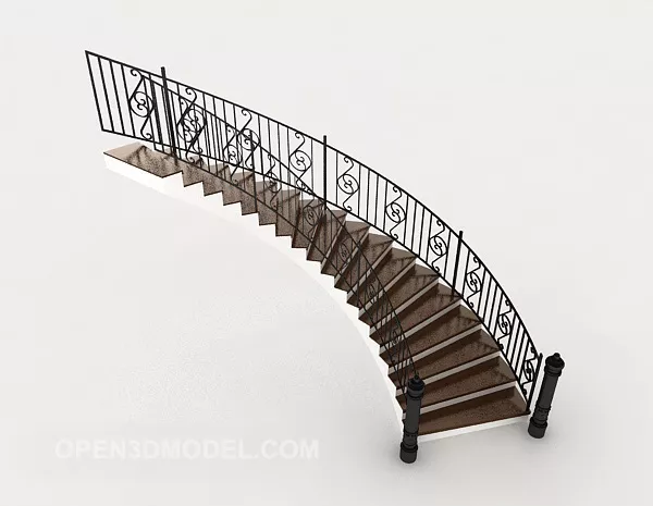 Housing Staircase With Handrail 3d model