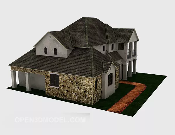 Low Poly Villa Ville 3d model