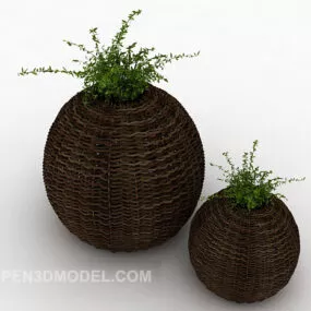 Vine Potted Furniture Decor 3d model