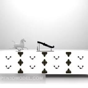 Elegant Vintage European Tv Cabinet 3d model