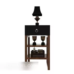 Vintage Furniture With Lamp 3d model