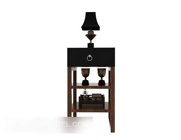 Vintage Furniture With Lamp 3d model Vintage Furniture With Lamp 3d model